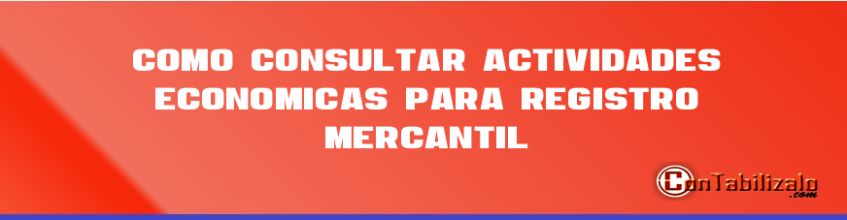 Como consultar actividades económicas para registro mercantil