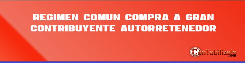 Régimen Comun Compra a Gran Contribuyente Autorretenedor.