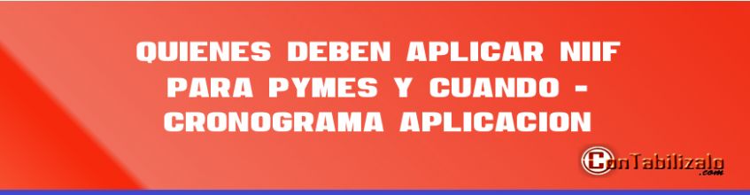 Quiénes deben aplicar NIIF para Pymes y cuando - Cronográma Aplicación