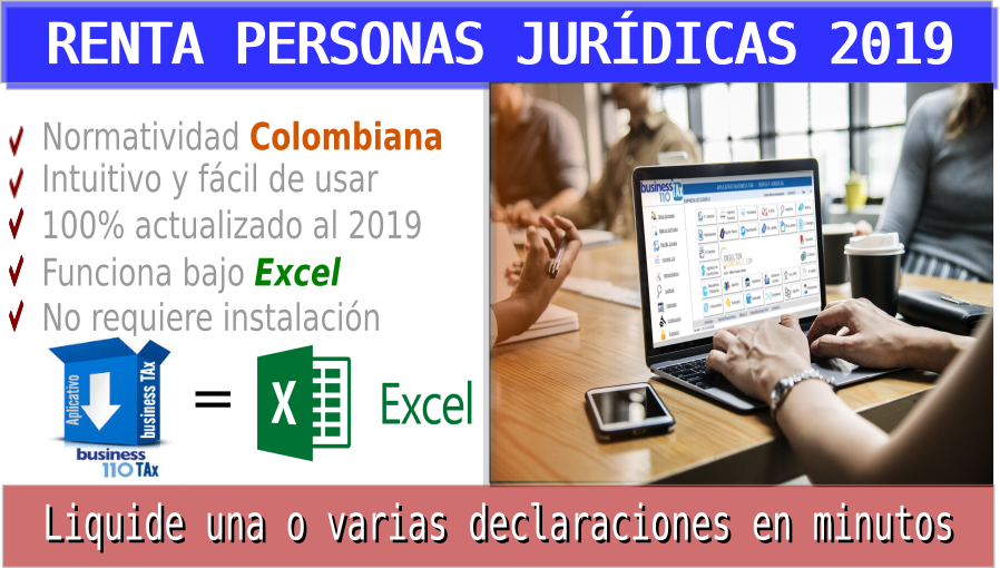 renta personas Jurídicas en Excel