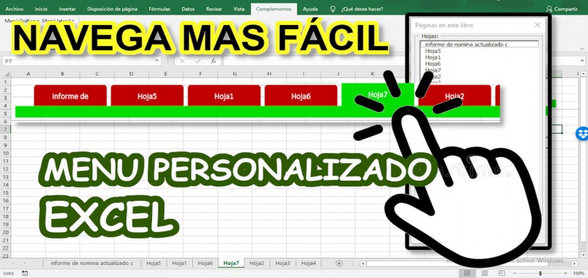 macro para crear menu de pestañas en excel