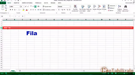 uso de fílas en excel