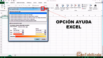 Opción de Ayuda Excel